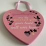 Wooden Hanging Plaque with Mirror Detailing Image 6