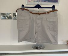Ladies Beige Shorts with Brown Belt from Dunnes Stores