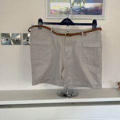 Ladies Beige Shorts with Brown Belt from Dunnes Stores