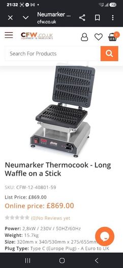 Commercial waffle stick machin and dough dispenser