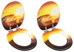 WC Toilet Seats with Soft Close Lid 2 pcs MDF Savanne Design