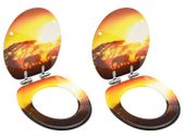 WC Toilet Seats with Soft Close Lid 2 pcs MDF Savanne Design