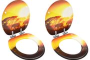 WC Toilet Seats with Soft Close Lid 2 pcs MDF Savanne Design