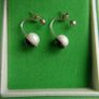 Vintage Black and White Pearl Sterling Silver 925 Earrings 3,5g Image 4