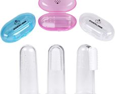 Soft Safe Baby Toothbrush Kids Silicone Finger Toothbrush Gum Brush Clear Massage Pack Of 3