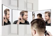 NEW SALE | 3 Way Mirror,360 Mirror Self Cut Hair,Adjustable &amp; Foldable Portable Trifold Mirror with Height Retractable Hook