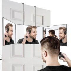 NEW SALE | 3 Way Mirror,360 Mirror Self Cut Hair,Adjustable & Foldable Portable Trifold Mirror with Height Retractable Hook