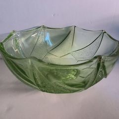green glass bowl