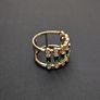 Art Deco Style Emerald Stone Crystal Statement Gold Ring Image 7