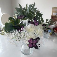 35pcs Artificial Flower Bouquet - Plain White DIY Decor