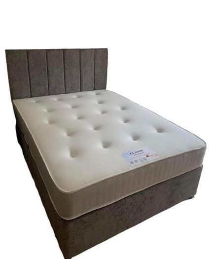 New Stylish SINGLE ,Double, King And Superking Sizes Divan Beds Instock. Tufted Memory Foam Mattresses And Optional Drawers Available