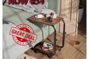 NEW SALE | Side Table Height Adjustable End Table Side Table 4 Wheels Sofa Bedroom Living Room Office, Small Coffee Table, Side Tables Small Spaces