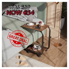 NEW SALE | Side Table Height Adjustable End Table Side Table 4 Wheels Sofa Bedroom Living Room Office, Small Coffee Table, Side Tables Small Spaces