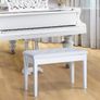 Leather Piano Dressing Stool  White Image 10