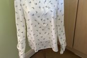White blouse with butterflies