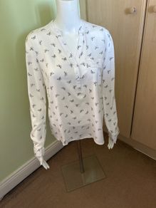 White blouse with butterflies