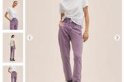 MANGO mauve high waisted frayed bottom jeans Sz 34 (Fit 8UK) - Bnwot Rrp 39.99
