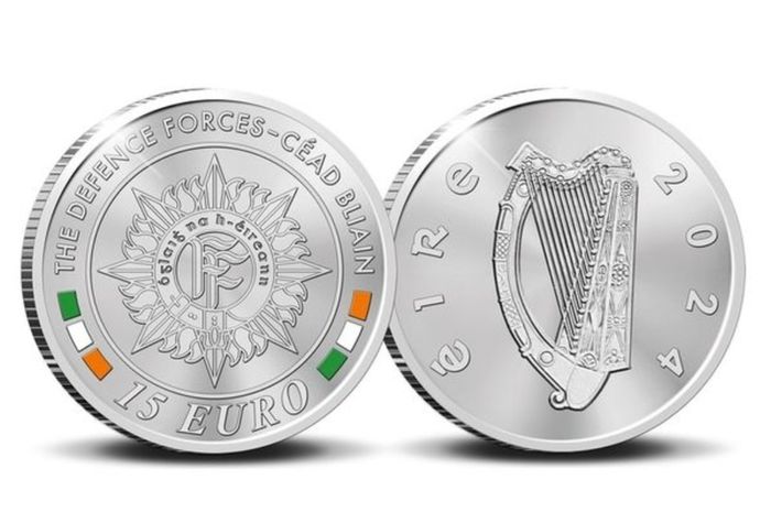 15 euro silver proof coin marking 100 years of the defence forces
