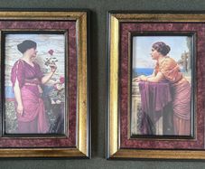Vintage framed prints pair