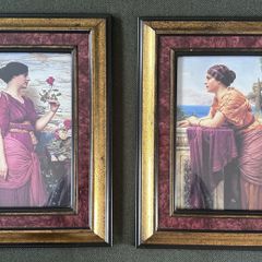 Vintage framed prints pair