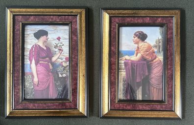 Vintage framed prints pair