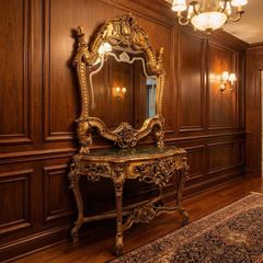 Very nice good quality console table and mirror