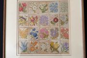Vintage 1930s Kensitas Silk Flowers Framed Embroidered Panel (38 x 41 cm)
