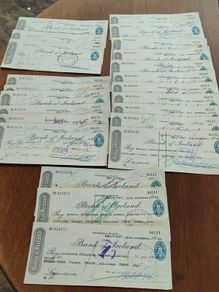 23X 1934 Bank of Ireland Belfast Cheques