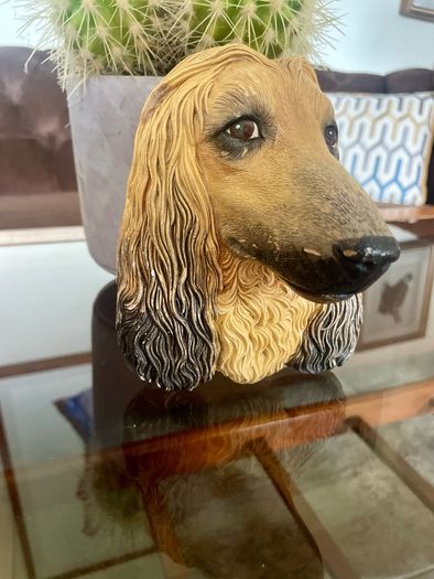 Vintage 20th Century Afghan Hound Chalkware Bust Legend Products