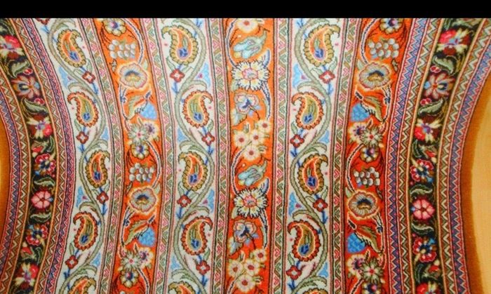 Exquisite Persian Qom Kork Wool Hand Knotted Runner Rug Carpet
