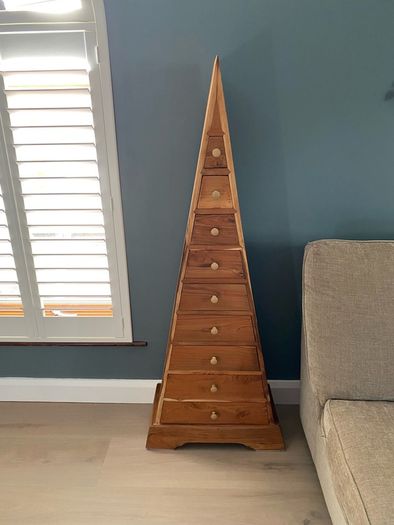 Unique Solid Hardwood Pyramid Chest of Drawers
