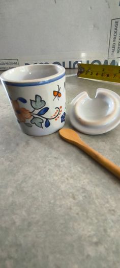 Moutarde De Dijon Maille 1747 France Floral Porcelain Lid Jar W/glass Spoon New