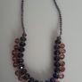 Necklace - Pink and Purple Glass Beads Image 5