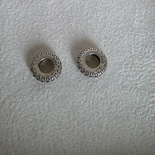 Pandora sparkly clear,spacer charms very good condition hallmarked