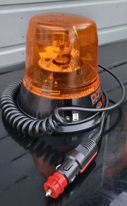0-444-55 12-24V Rotating Amber Beacon with Magnetic Base (50MPH)