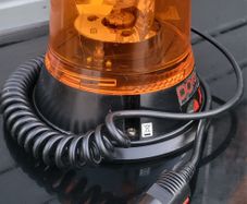 0-444-55 12-24V Rotating Amber Beacon with Magnetic Base (50MPH)