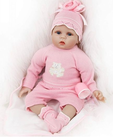Realistic Reborn Dolls Baby Girl 22inch 55cm Soft Vinyl Silicone Real Life Baby Dolls Looking Newborn Reborn Dolls Toddler Baby Girl Toy Best Xmas Gift (FREE POSTAGE)