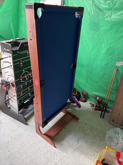 pool table and football foosball table fold down