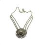 Mid Century Silver Tone Swag Chain Necklace Image 9