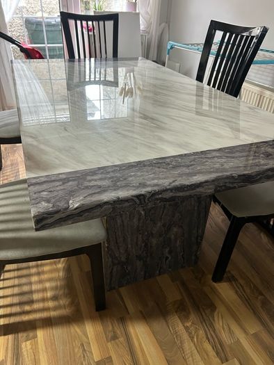 Harvey Norman Rectangular Dining Table Grey & White