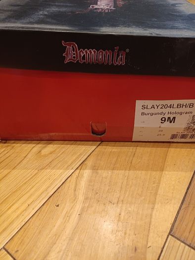 Demonia Platform boots Size 6 Burgundy Hologram