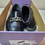 Ladies Da Bella Heeled Court Shoes Keira leather black chain detail RRP 100 euro NEW & BOXED SIZE 5 UK fitting E extra wide Image 3