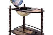 Freestanding Globe Bar Wind Stand Eucalyptus Wood Green