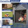 2.2M 1.6M Garden Waterproof Anti-UV Bike Storage Tent Bicycle Motorcycle Shed Shelter Outdoor Backyard Steel Frame PE Cover Zipper Door Large Grey Image 4