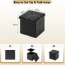 Storage Box with Lids Seat Faux Leather Folding Stools Cube Toy Chests for Kids bedroom Furniture Small Footstool 11.8 in(30cm) Image 3
