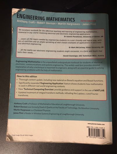 Engineering Mathematics Textbook (5th Edition) - Pearson