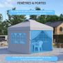 Pop-up Folding Party Gazebo 3 x 3 Adjustable Height with Sidewalls, Vents, Windows and Wheeled Carry Bag Image 4