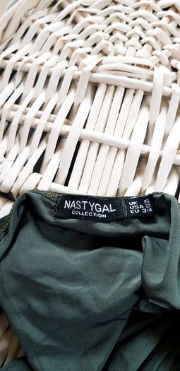 Khaki Green Halterneck Open Back Bodysuit - Size 6
