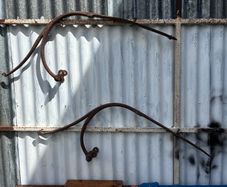 Antique cast iron horse trap springs