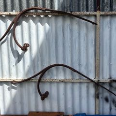 Antique cast iron horse trap springs